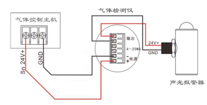 两线制可燃气体探测器接线图