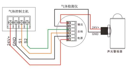 四线制可燃气体探测器接线图